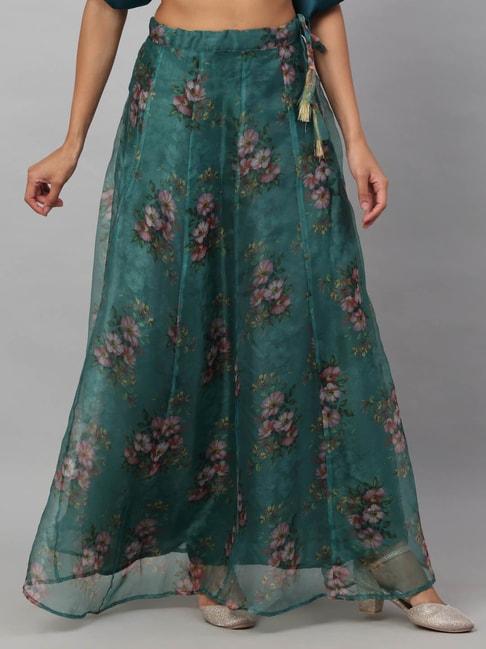 NEUDIS Green Floral Print Skirt