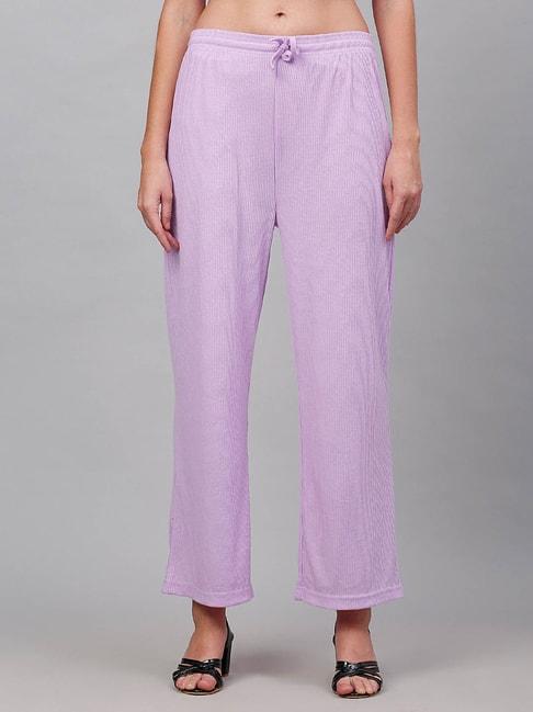 NEUDIS Purple Regular Fit Mid Rise Parallel Trousers