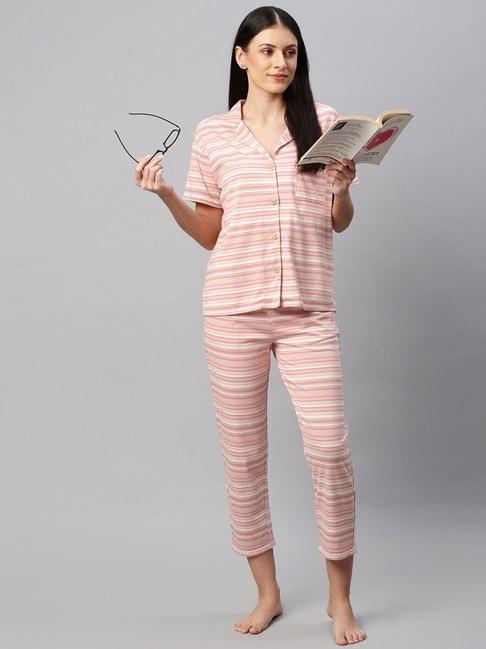 Chemistry Pink Striped Shirt With Capris