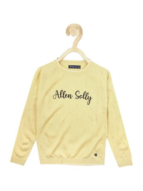 Allen Solly Junior Yellow & Black Cotton Printed Full Sleeves Sweater