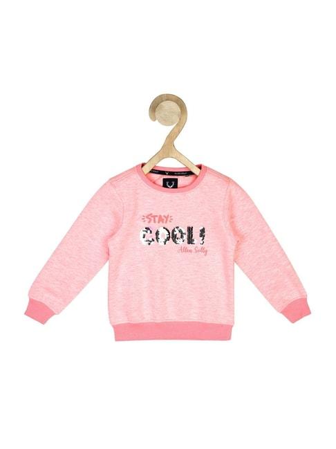 Allen Solly Junior Pink Sequence Full Sleeves Sweatshirt