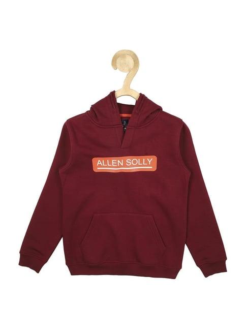 allen-solly-junior-maroon-printed-full-sleeves-hoodie