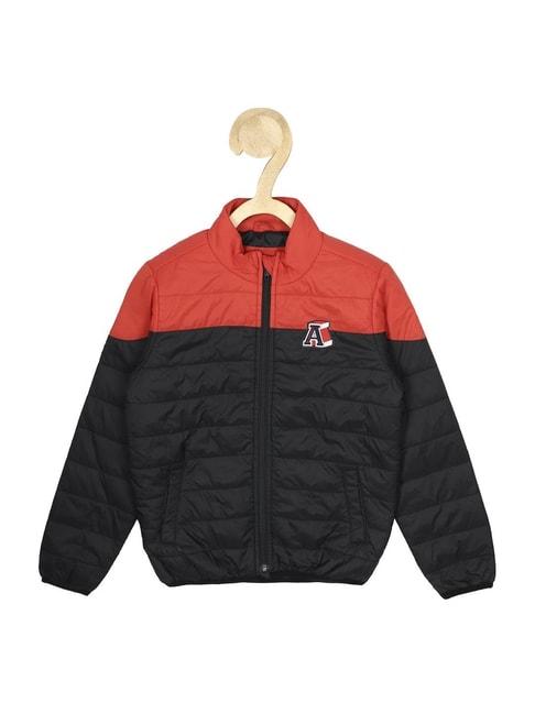 Allen Solly Junior Red & Black Color Block Full Sleeves Jacket