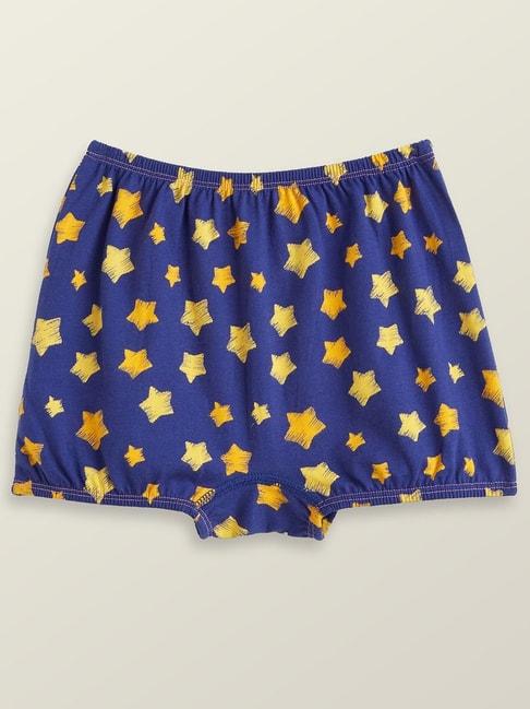 xy-life-kids-navy-&-yellow-cotton-printed-bloomers