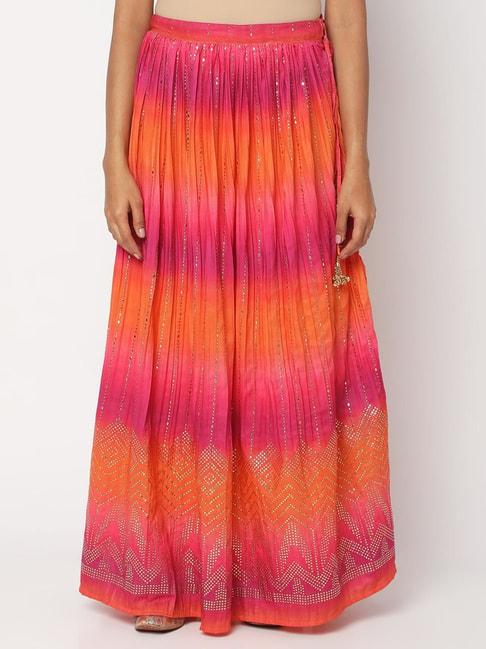 ethnicity-orange-&-pink-printed-skirt