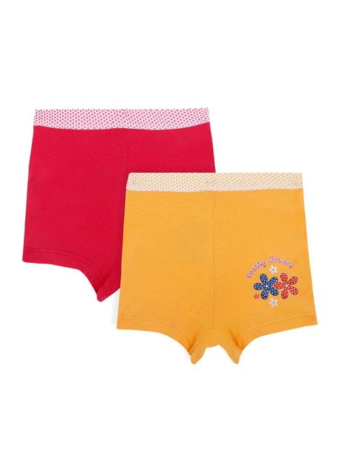 Bodycare Kids Yellow & Red Printed Shorts (Pack Of 2)