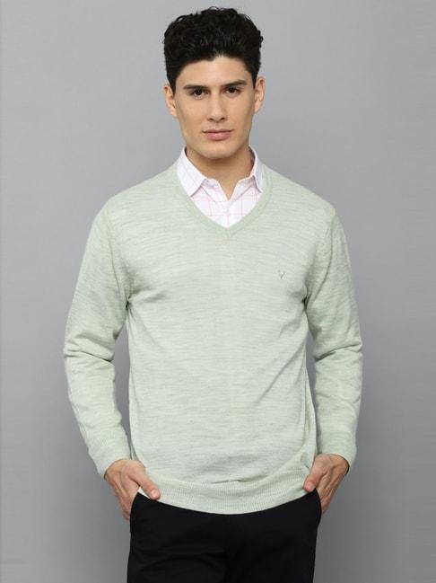 Allen Solly Green Regular Fit Texture Sweater