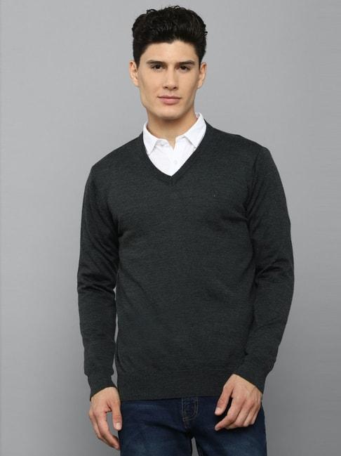 Allen Solly Grey Regular Fit Texture Sweater