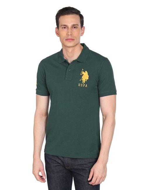 u.s.-polo-assn.-dark-green-cotton-regular-fit-polo-t-shirt
