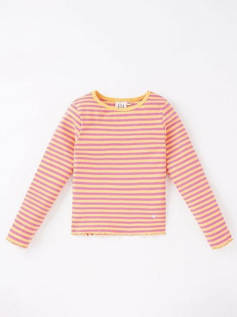ed-a-mamma-kids-pink-&-yellow-cotton-striped-full-sleeves-t-shirt