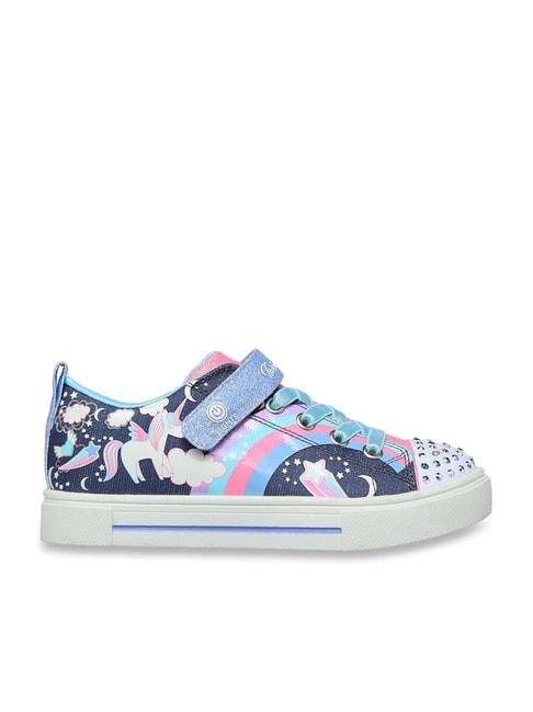 Skechers Girls TWINKLE SPARKS-UNICORN CHARME Navy Multi Casual Lace Up Shoe