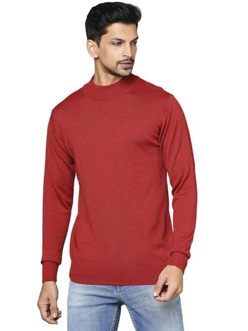 Raymond Red  Regular Fit Sweaters