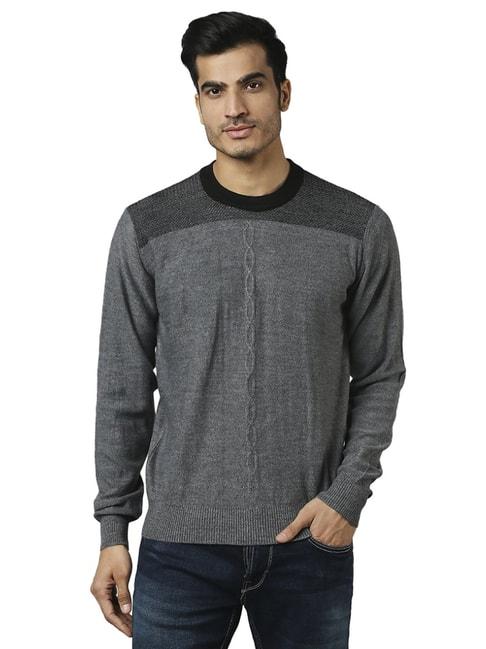 Raymond Grey  Regular Fit Texture Sweaters