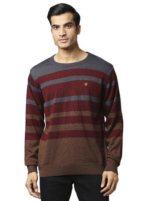 Raymond Multi  Regular Fit Striped Sweaters