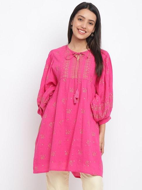 fabindia-pink-cotton-printed-tunic