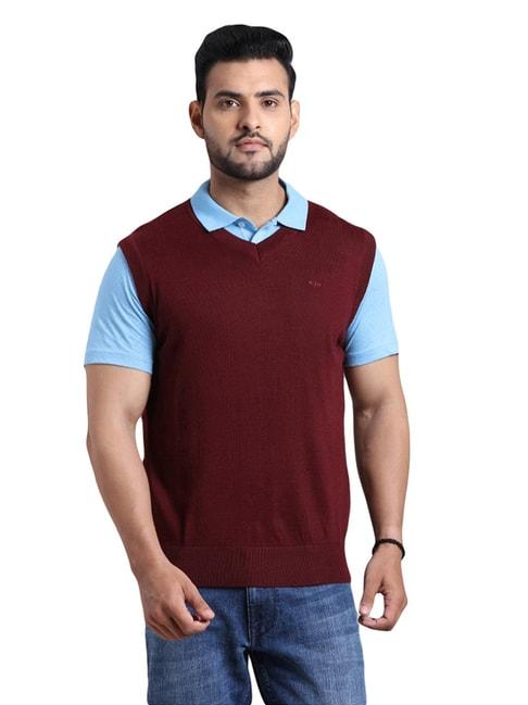 ColorPlus Maroon Regular Fit Sweater
