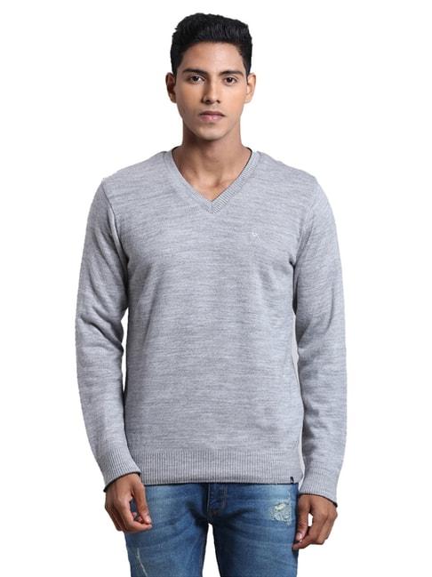 Parx Grey Regular Fit Texture Sweater