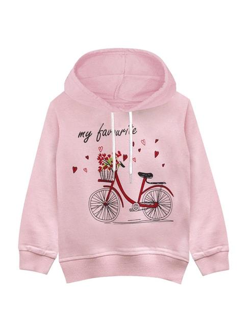 A.T.U.N. Kids Soft Pink Cotton Printed Full Sleeves Sweatshirt