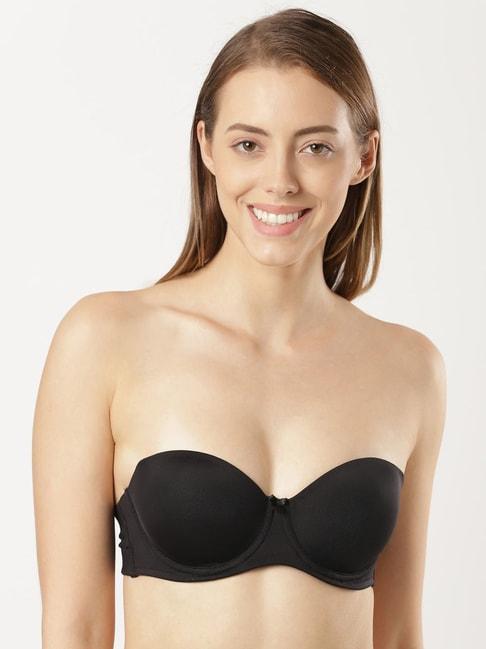 Jockey 1831 Black Under-Wired Padded Nylon Full Coverage Tube Bra With Ultra-Grip Support Band