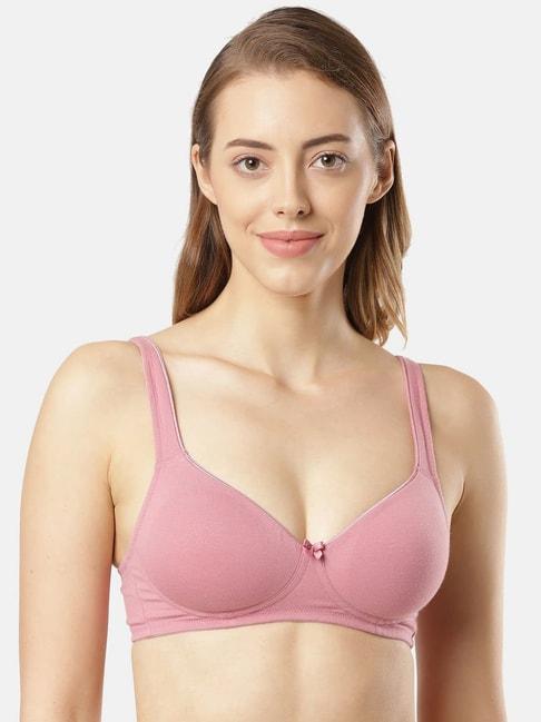 Jockey Fe35 Pink Wirefree Padded Full Coverage T-Shirt Bra With Broad Fabric Straps
