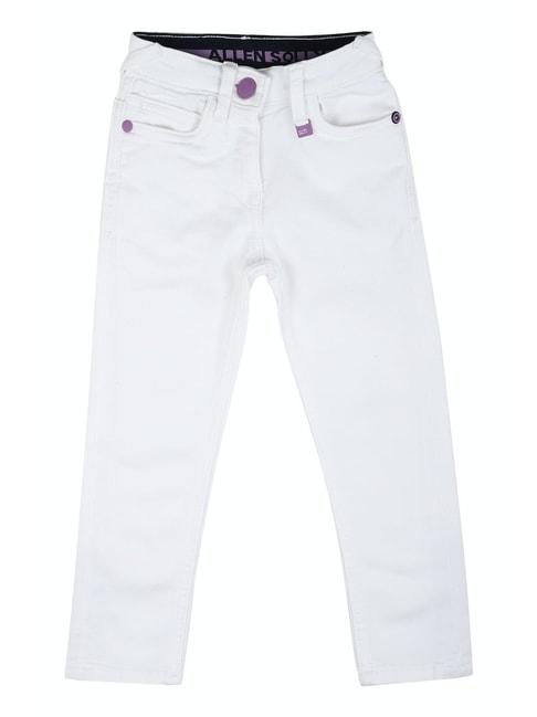 Allen Solly Kids White Solid Jeans