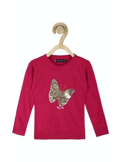 Allen Solly Kids Pink Embellished Full Sleeves Sweater