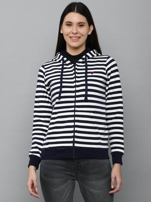 allen-solly-white-&-black-striped-hoodie