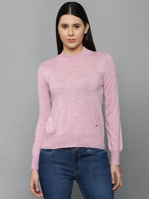 allen-solly-pink-cotton-textured-sweater