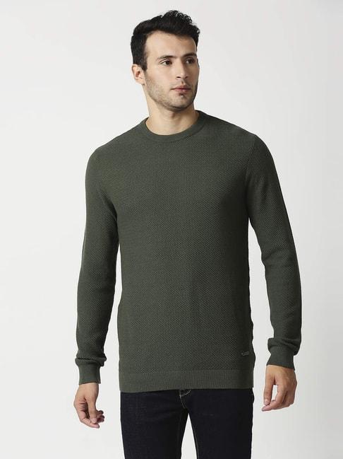 pepe-jeans-green-cotton-regular-fit-sweaters