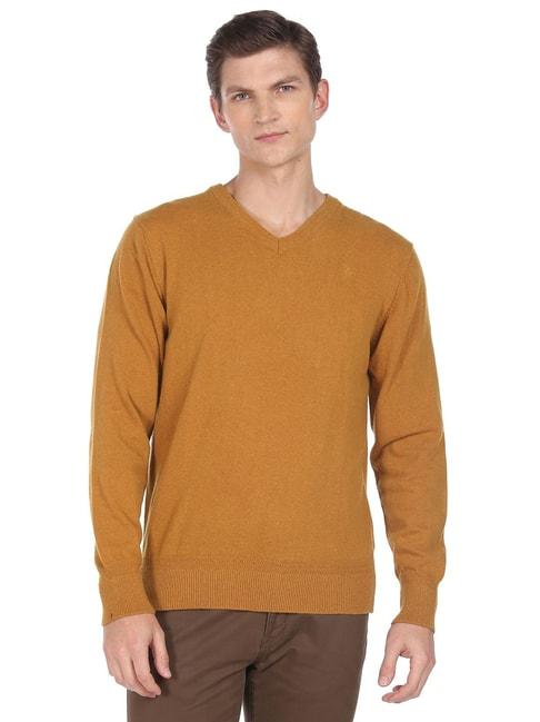 arrow-sport-dark-yellow-regular-fit-sweater