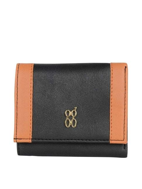 Baggit Black Solid Tri-Fold Wallet for Women