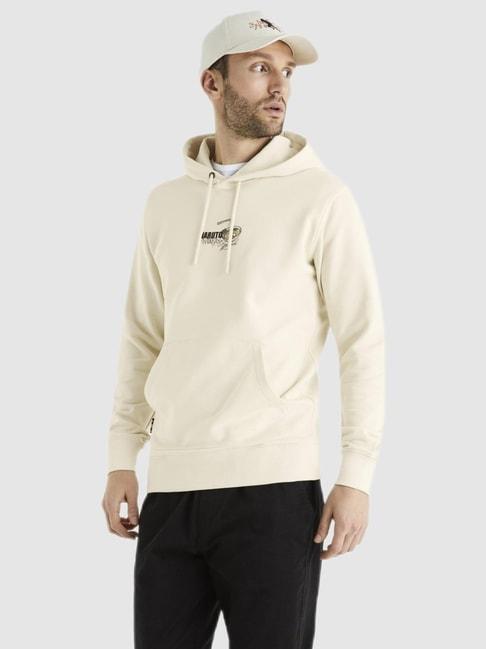 celio*-beige-cotton-regular-fit-hooded-sweatshirt