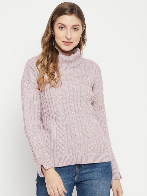 MADAME Mauve Self Design Sweater