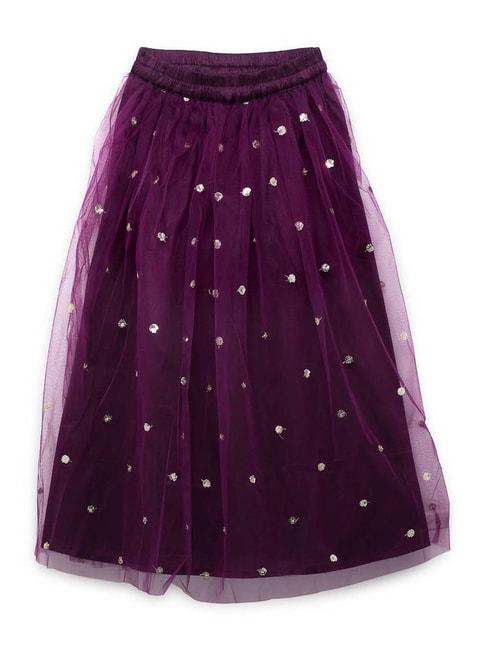 studiorasa Kids Purple Embroidered Skirt