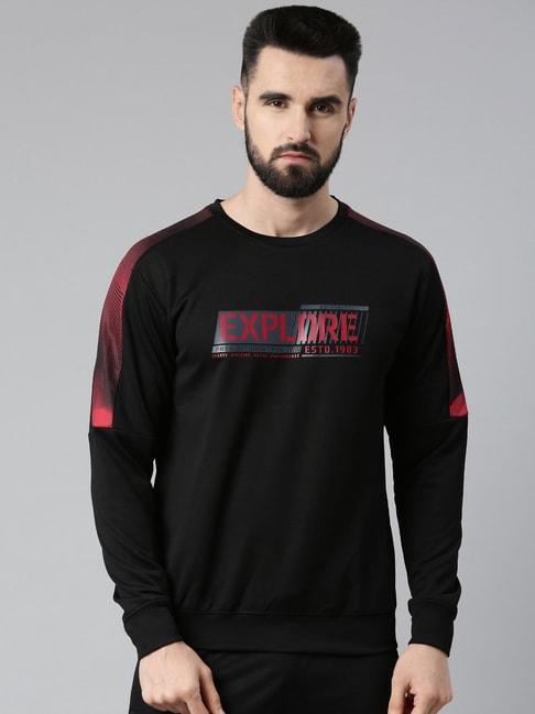 proline-black-comfort-fit-printed-sweatshirt