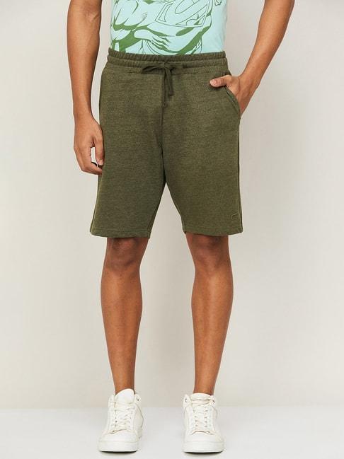 Fame Forever by Lifestyle Olive Cotton Regular Fit Shorts