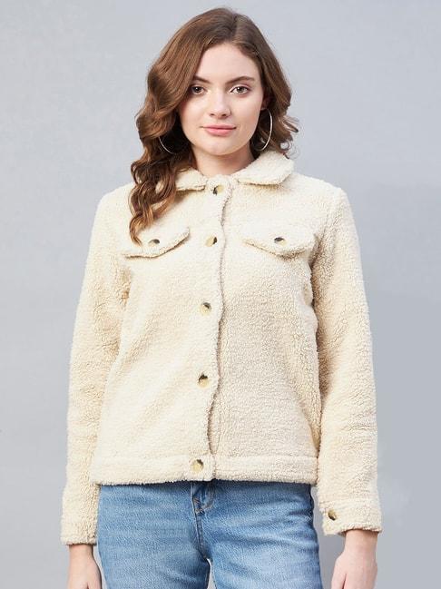StyleStone Cream Fleece Winter Jacket