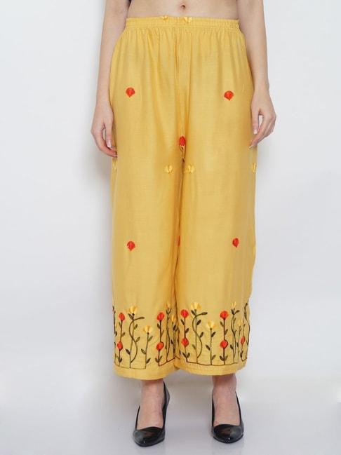 gracit-beige-embroidered-palazzos