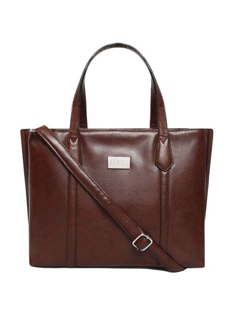 KLEIO Brown Solid Medium Handbag