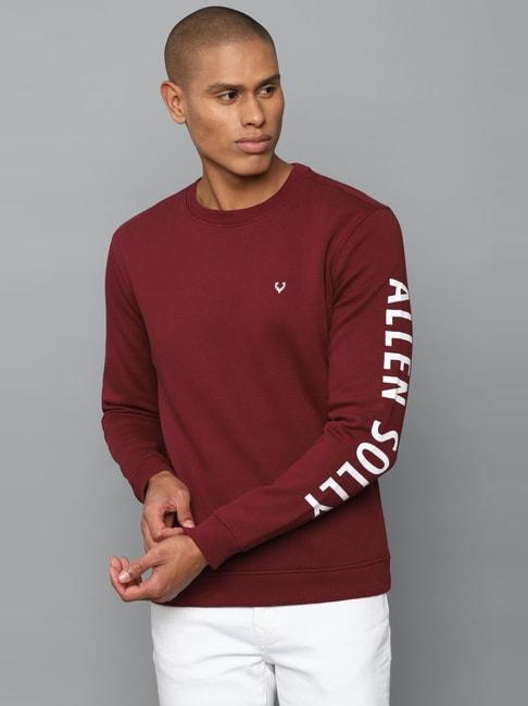 allen-solly-maroon-regular-fit-printed-sweatshirts