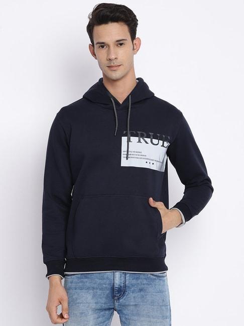 cantabil-navy-regular-fit-printed-hooded-sweatshirt