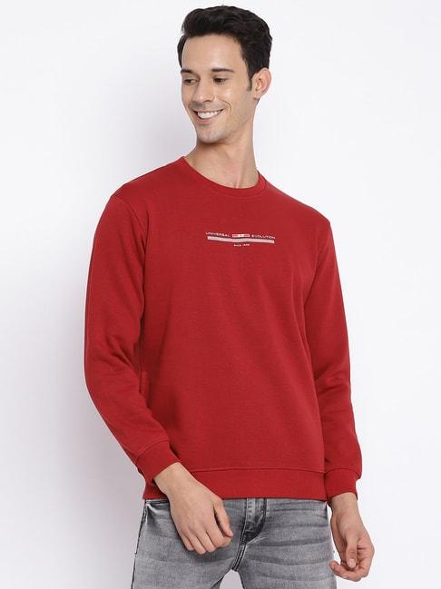 Cantabil Red Regular Fit Sweatshirt