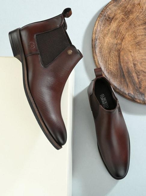 alberto-torresi-men's-burgundy-chelsea-boots