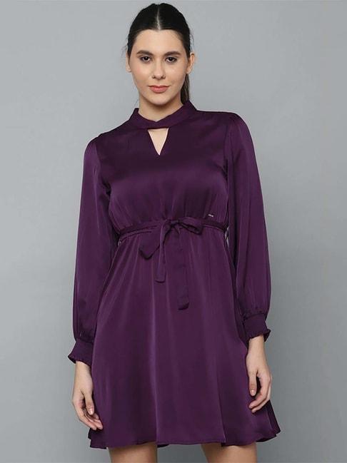 allen-solly-purple-a-line-dress