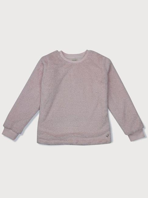 Gini & Jony Kids Pink Cotton Regular Fit Full Sleeves Sweatshirt
