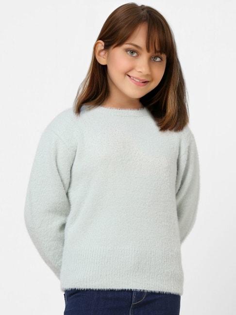 KIDS ONLY Electric Blue Cotton Regular Fit Full Sleeves Sweater