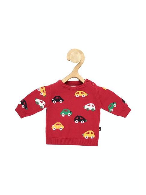 Allen Solly Kids Red Printed Full Sleeves Sweater