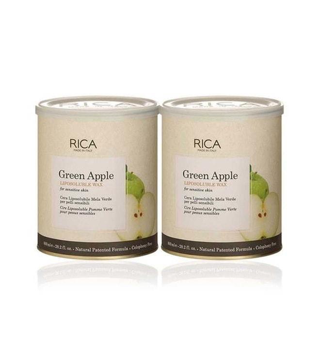 Rica Green Apple Wax For Sensitive Skin Pack of 2 - 1600 ml