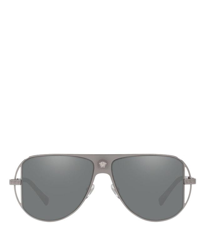 Versace Silver Aviator Sunglasses for Men