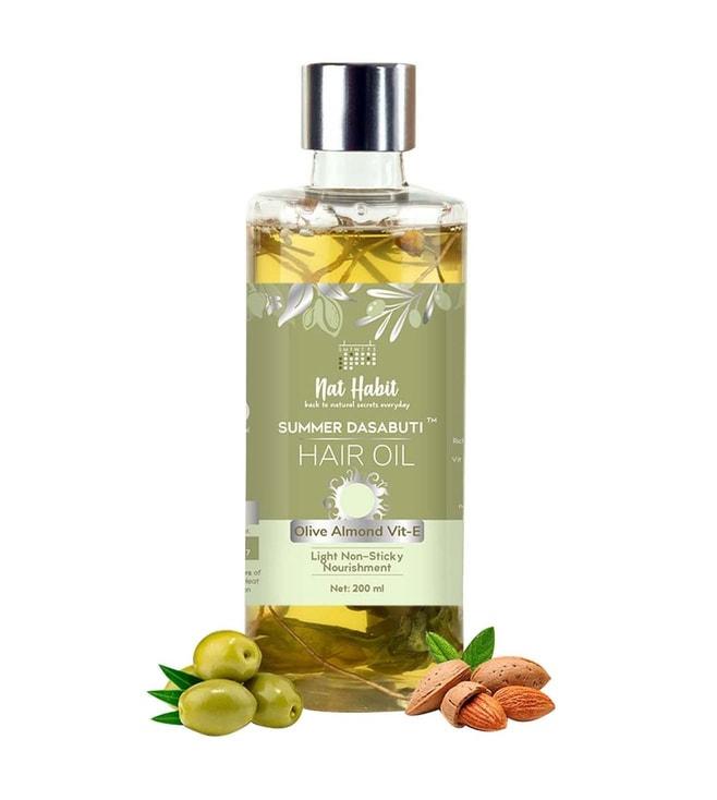 Nat Habit Summer Dasabuti Olive Almond Vit-E Hair Oil - 200 ml